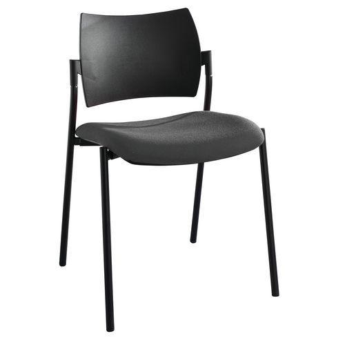 CHAISE VISITEUR TENDANCE DOS/POLYPRO PIÈT. NOIR 0645 GRIS - SOKOA