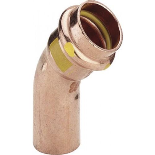 COUDE CUIVRE 45° MÂLE / FEMELLE À SERTIR Ø 35 SPÉCIAL GAZ VIEGA