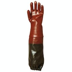 Coverguard - Gants de protection chimique rouge 65cm en coton enduit PVC EUROCHEM 3669 (Pack de 6) Rouge Taille 9 - 3435241036681_0