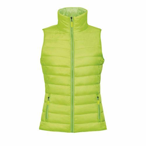 DOUDOUNE LIGHT FEMME SANS MANCHE EN NYLON LIME FLUO