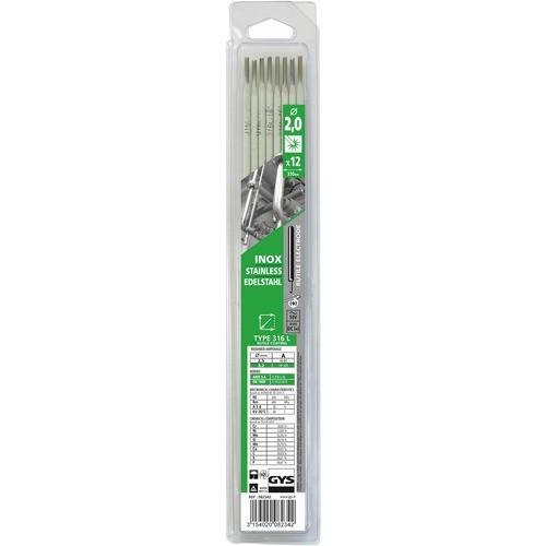 ÉLECTRODE INOX 316L - RUTILO-BASIQUE - DIAMÈTRE 2,5 MM - BOITE DE 30 GYS