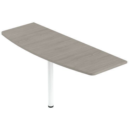 EXTENSION ISIA GALBÉE 160 CM + 1 PIED MÉTAL BLANC/BLANC - MBA