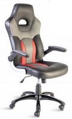 Fauteuil racing en simili-cuir Dayton - basculement centré, accoudoirs rabattables et pied en nylon_0