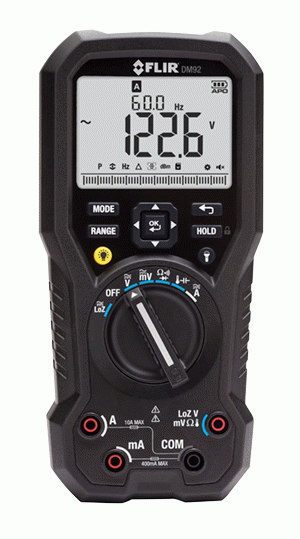 MULTIMÈTRE INDUSTRIEL 1000V/10 A AC/DC, TRMS, VFD (VARIATEUR DE FRÉQUENCE), LAMPE TOR - FLIDM92