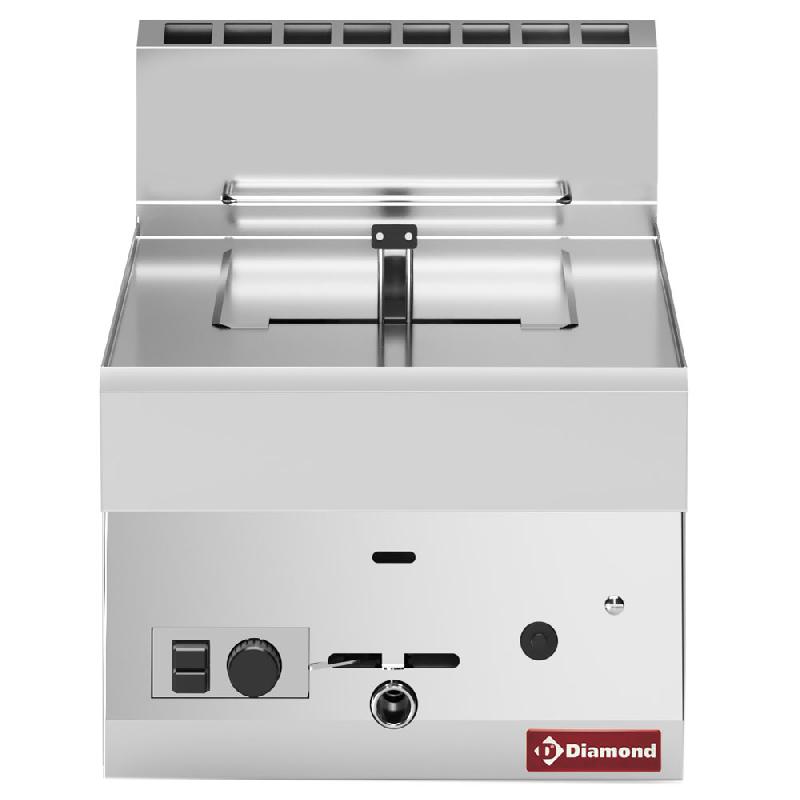 Friteuse gaz 1 cuve 8 litres à poser - G65/F8-4T-N - Acier inox AISI 304 avec zone froide et robinet de vidange_0