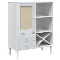 Helloshop26 - Buffet bahut commode armoire meuble de rangement organisateur cuisine salle de séjour salon aspect rotin 90 x 40 x 02_0036228 - 3000212_0