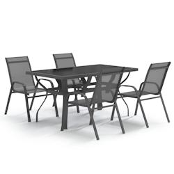 HELLOSHOP26 - Ensemble de salle à manger de jardin meuble extérieur 5 pièces gris et noir 02_0013795 - gris 02_0013795_0