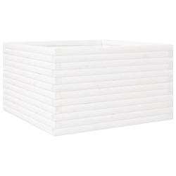 Helloshop26 - Jardinière bac lit surélevé plantes fleurs terrasse jardin 80 x 80 x 46 cm bois de pin massif blanc 02_0037916 - 3000217640744_0