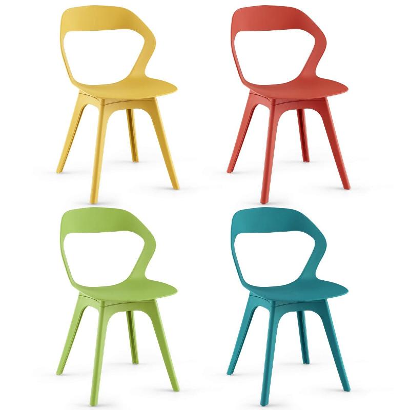 Helloshop26 - Lot de 4 chaises salle à manger 48 x 54 x 81 cm confort assise ergonomique design multicoloré en PP 20_0018228 - 3000232310257_0