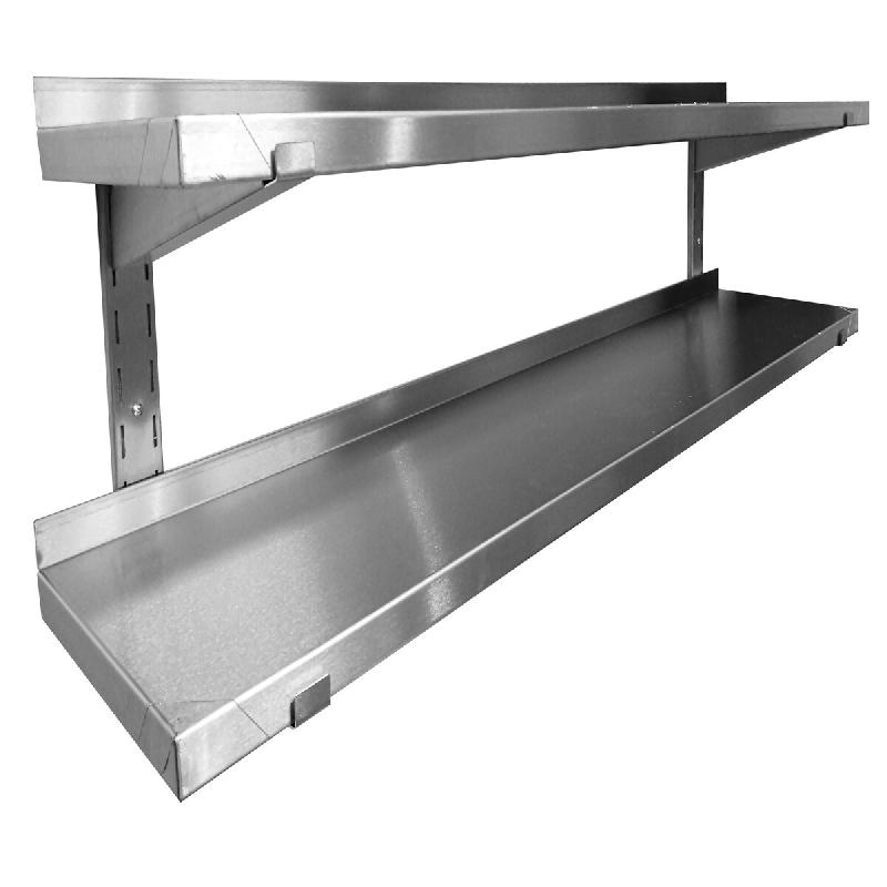 ITALCONCEPT L2G Etagere Murale Inox 304 Pleine S/2 Cremailleres, 635 x 700 x 300mm - 3616350040848_0