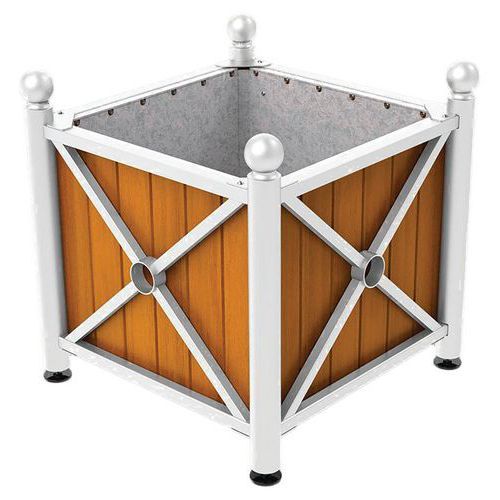 JARDINIÈRE AC/BOIS PROVINCE BOULE 80X80 CM CHÊNE/BLANC 9010 - PROCITY