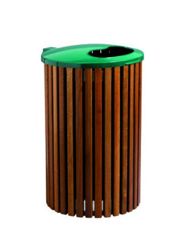 Corbeille publique en bois exotique, contenance 65 litres - LOISIR - JBC-0066 - Husson international_0