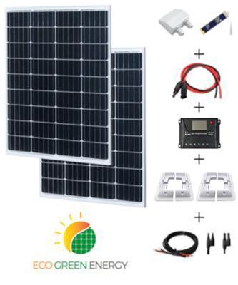 Kit solaire 220W 12V pour van, camping-car, bateau - Panneaux monocristallins haut rendement et accessoires étanches_0