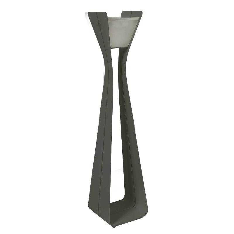 LES JARDINS LAMPE SOLAIRE LED OSMOZ EN ALU 175 CM, GRISE