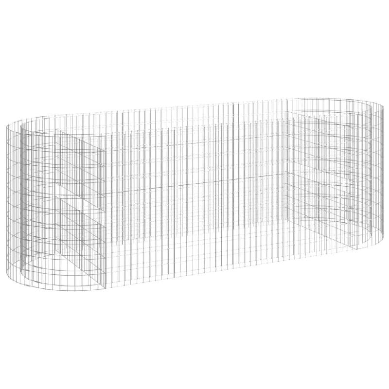 Lit surélevé à gabion fer galvanisé 300 x 100 x 100 cm Argent 02_0039912 - 3000218677183_0