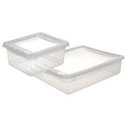 LOT DE 2 - BOÎTE DE RANGEMENT 'BEA', 18 L, PP, TRANSPARENT