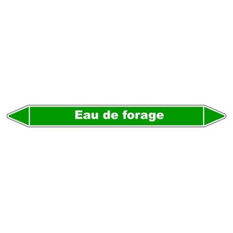 LOT DE 3 - MARQUEUR TUYAUTERIE - EAU DE FORAGE - VINYLE LAMINÉ - NFX 08-105 355 X 37 MM