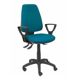 Piqueras y Crespo Silla Elche S bali verde petróleo brazos fijos - bleu multi-matériau 14ASB429B8RN_0
