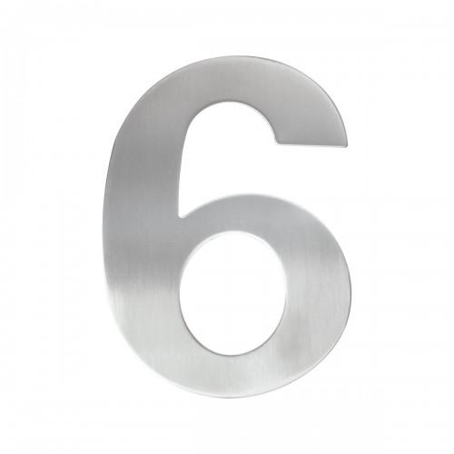 PLAQUE SIGNALÉTIQUE NUMÉRO OU LETTRE EN INOX SATINÉ - INOX DÉCOUPÉ - 6 KARCHER DESIGN