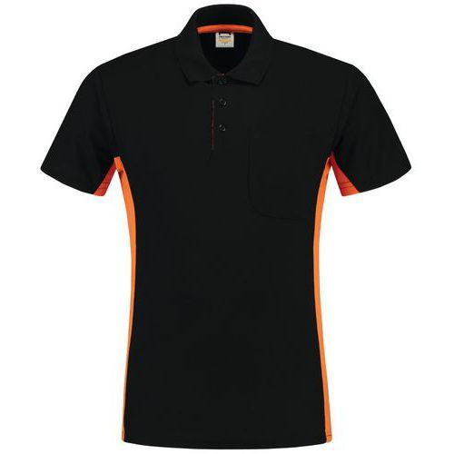 POLO BICOLOR POCHE POITRINE 202002 BLACK-ORANGE XS - TRICORP WORKWEAR