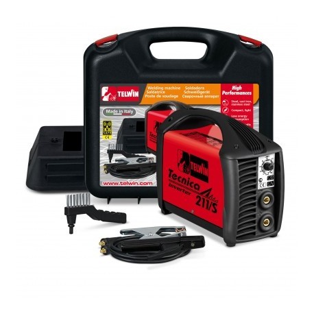 Poste à souder à l'arc - Telwin Tecnima 211/S 230V - technologie inverter, MMA et TIG - avec valise PVC_0