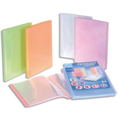 PROTEGE DOCUMENT PERSONNALISABLE VIQUEL - 60 VUES - 30 POCHETTES SILKY TOUCH - COLORIS ASSORTIS - LOT DE 10