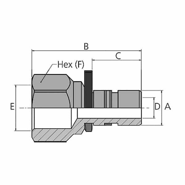 Raccord mâle weo plug-in - femelle BSPP cylindrique - 16 , 50 , 22 , 9.5 , 30.6 , 1/2'_0
