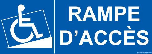 LOT DE 2 - PANNEAU RAMPE D'ACCÈS PMR - 350 X 125 - VINYLE SOUPLE AUTOCOLLANT