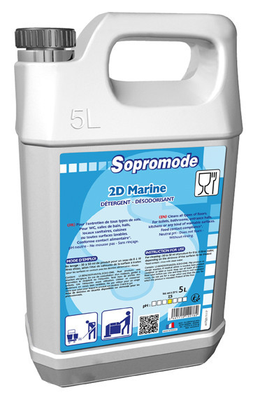 Sopromode 2d detergent surodorant neutre non moussant sols parfum marine bidon de 5l_0