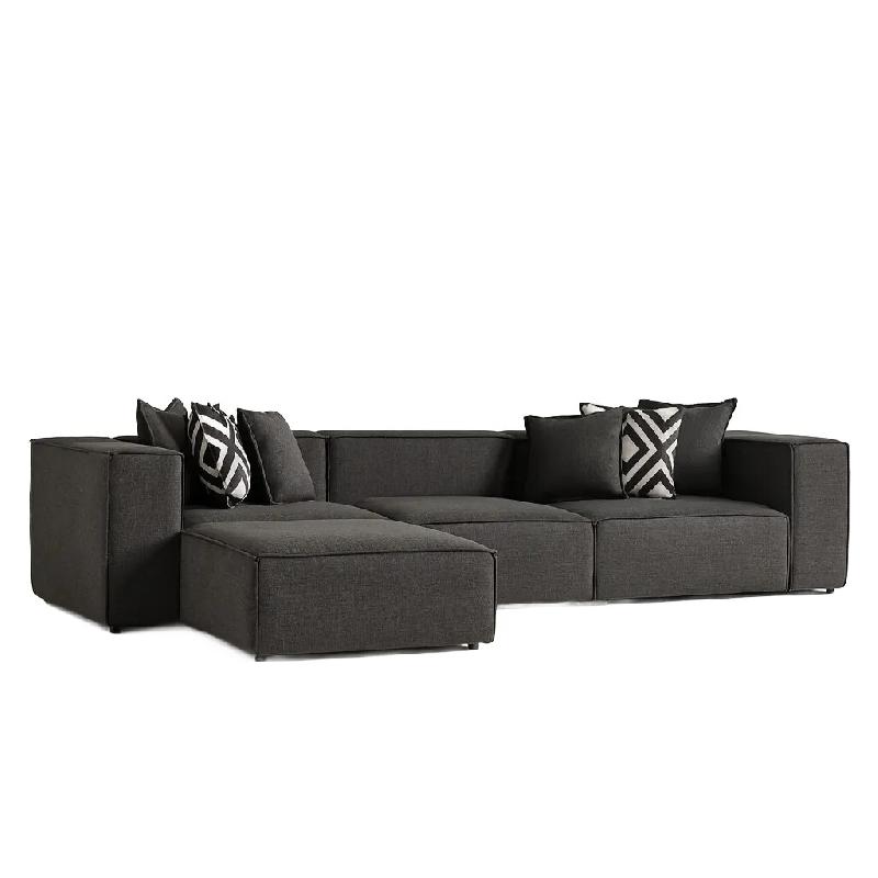 STELLAMEUBLES Canapé d'angle 310cm GALA + POUF - 3667335250325_0