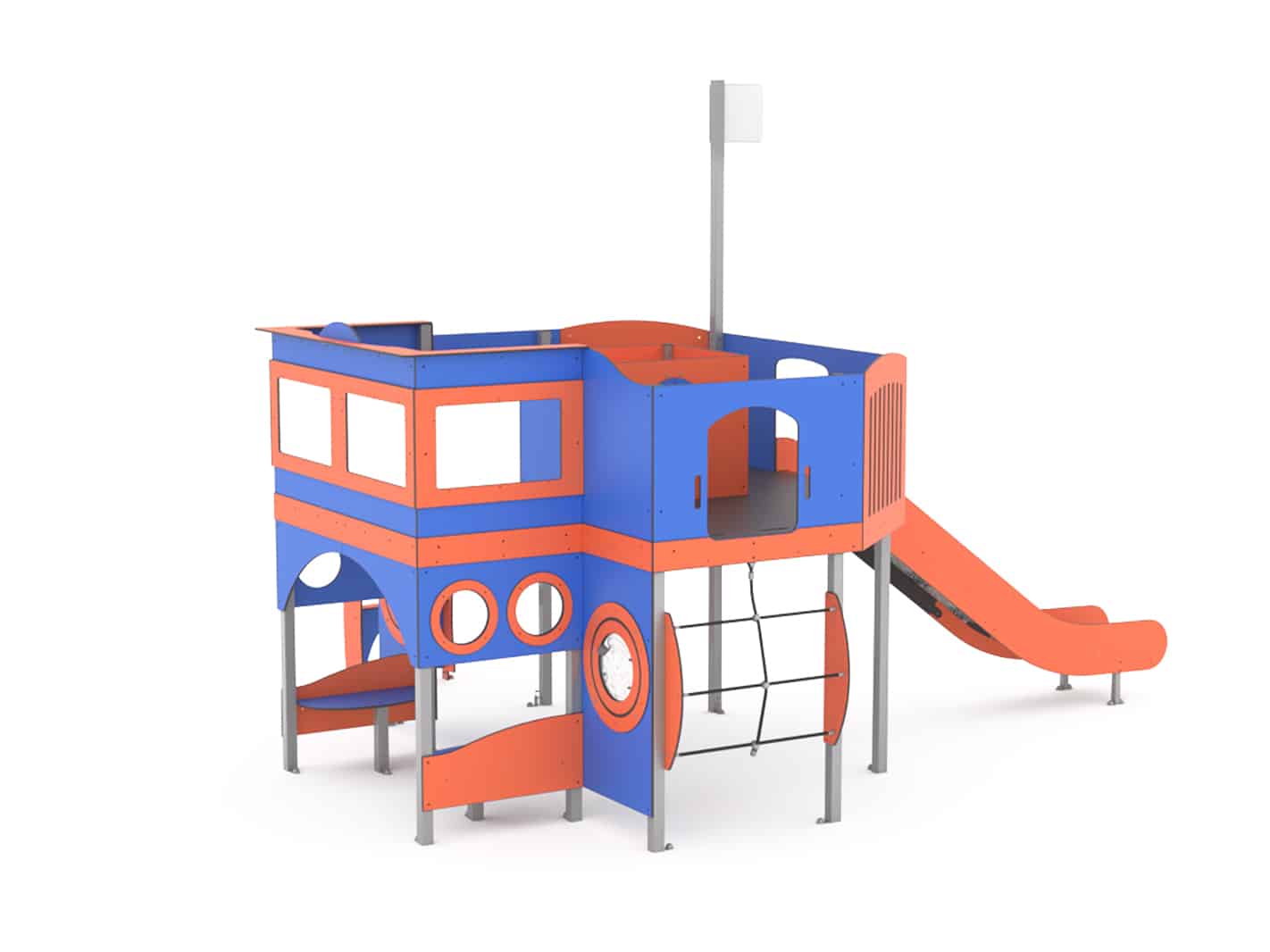 Structure multi-activités métallique mer arrière péniche - 1kasp0051 - Ludoparc - ossature inox - pour 15 enfants_0
