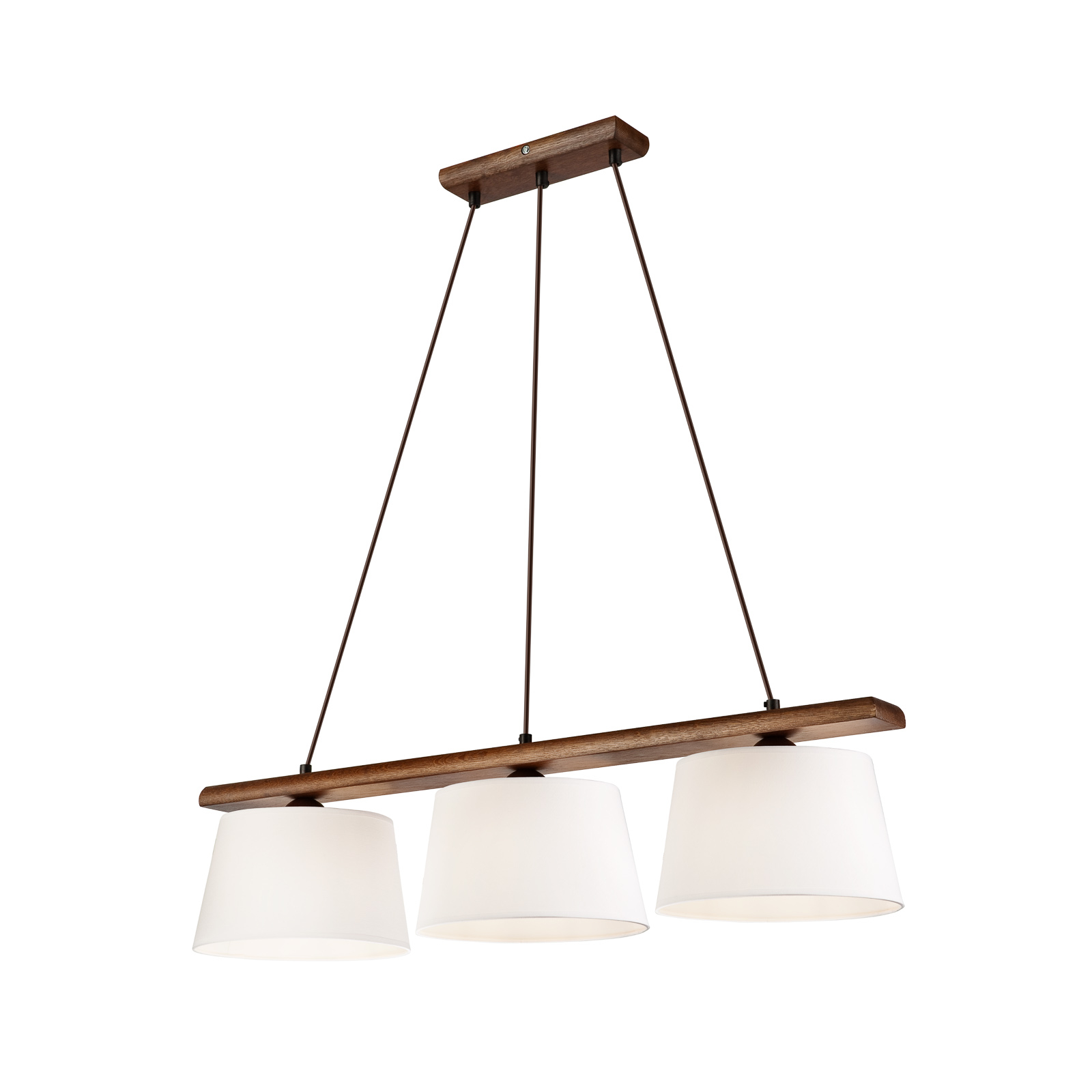 LAMKUR SUSPENSION SWEDEN, À 3 LAMPES, CHÊNE NOYER