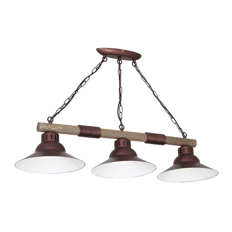 LUMINEX SUSPENSION WEST ABAT-JOUR CUIVRE, TROIS LAMPES