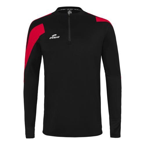 SWEAT 1/2 ZIP ACTION ENFANT - ELDERA - NOIR/ROUGE
