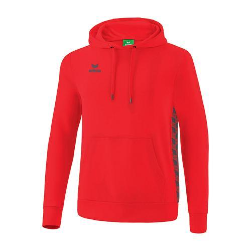 SWEAT À CAPUCHE HOMME- ERIMA - ESSENTIAL TEAM ROUGE/GREY