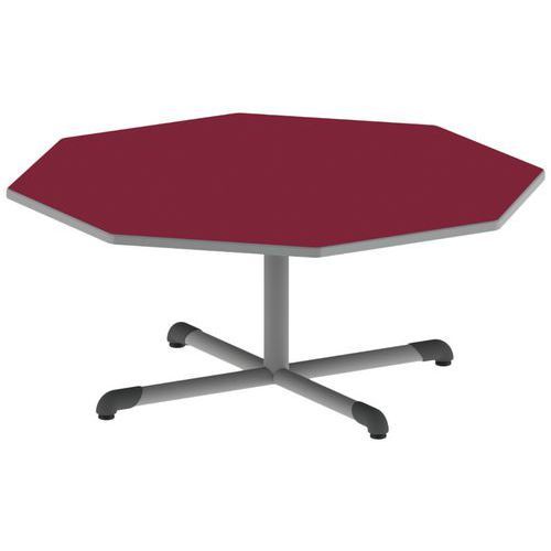 TABLE BANDANA OCTO. Ø120 T2 PC STRAT POLY. CERISE GRIS/9006 - MOBIDECOR