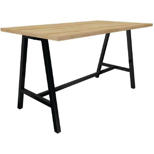 TABLE HAUTE 200X100 CHÊNE NEBRASKA NOIR COHESION - BURONOMIC