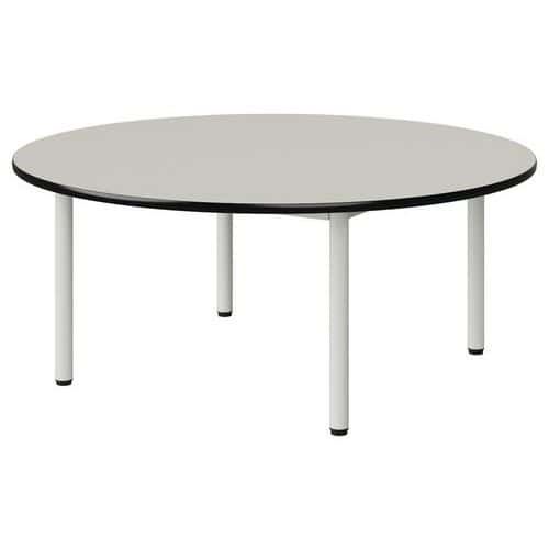 TABLE MALIBU Ø 120 T1 4P STRA BLC SEL W911/NOIR BLC 9016