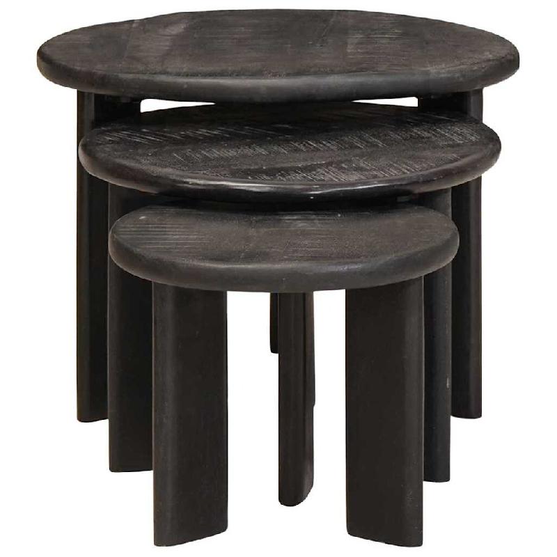 Tables basses gigognes 3 pcs Blanc Bois de mangue massif Modèle Orion Edge Pro - 8721158631817_0