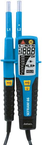 TESTEUR DE TENSION VAT/DDT 1000/1500 V AC/DC & DE CONTINUITÉ, ÉCRAN LCD - EN61243-3, - SEF66