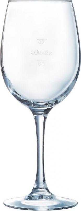 VERRE À VIN ARCOROC VINA, 36 CL AVEC REPÈRE DE REMPLISSAGE À 0,1 L ET 0,2 L