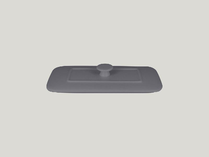COUVERCLE POUR TERRINE RECTANGULAIRE GRIS PORCELAINE 20X10 CM CHEFS FUSION RAK
