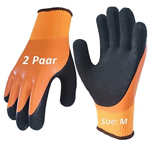 ECO LINE - Lot de 2 paires de gants de travail thermiques et imperméables avec doublure en polaire et revêtement antidérapant_0