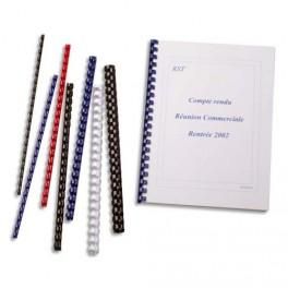 5 ETOILES BOITE DE 100 BAGUETTES PLASTIQUES À RELIER 8 MM NOIR POUR PERFORELIEUR