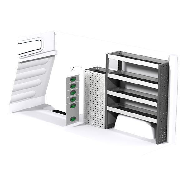 Aménagement métal côté droit - Meuble de rangement pour véhicule utilitaire Nissan - 1530mm x 1220mm x 300mm_0