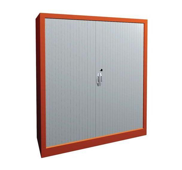 ARMOIRE À RIDEAUX LARGEUR 120 HAUTEUR 135 CM ORANGE-BLANC - MANUTAN COLLECTIVITÉS