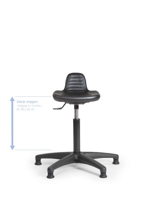 Assis-debout standard - réglable de 480 à 680 mm - sans repose-pieds - piétement nylon 5 branches_0