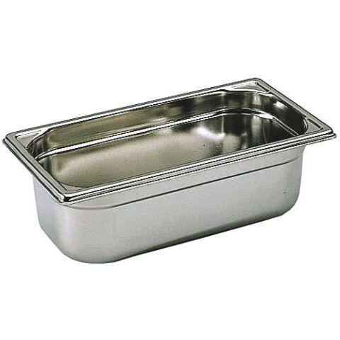 BAC GASTRONORME PLEIN INOX - SANS ANSE - GN 1/3 PROFONDEUR 6.5 CM