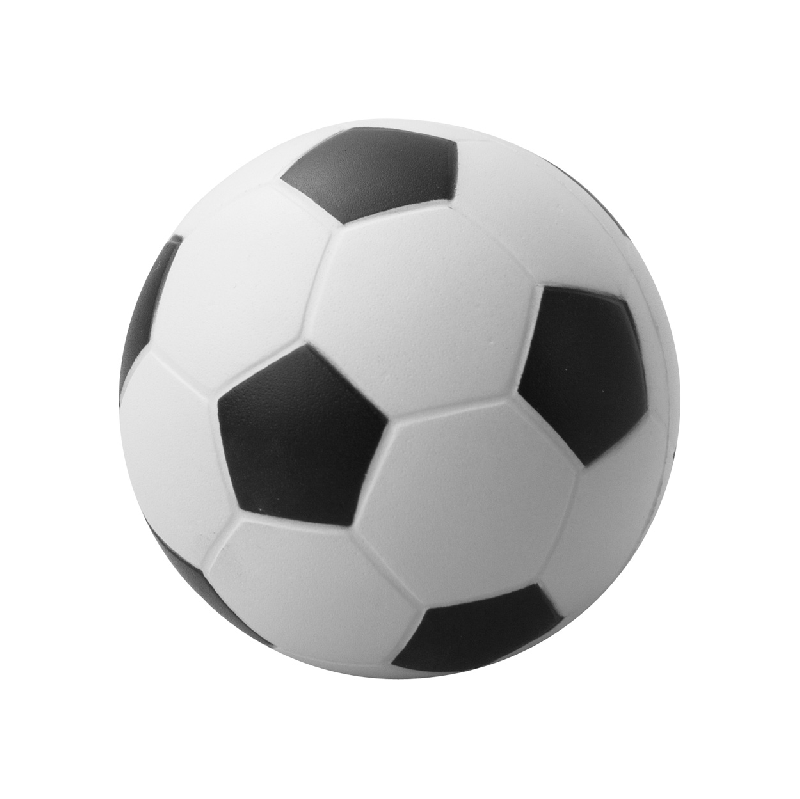 Balle antistress - forme ballon de football - mousse PU - 18g - couleur blanche_0