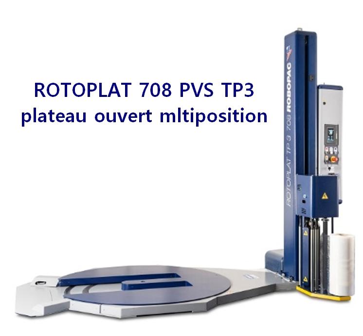 Banderoleuse plateau tournant évidé Rotoplat 708 TP3 - Semi-automatique avec pré-étirage motorisé_0